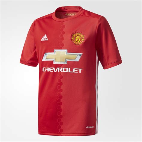 adidas mens manchester united 16 17 red replica home top|man utd merchandise.